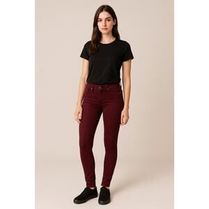 Y2K Garnet Burgundy Skinny Jeans Mid Rise Miss Me Size 26